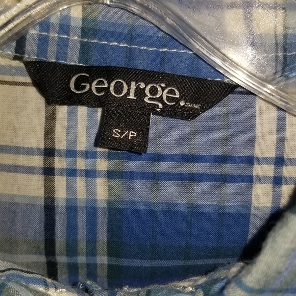 George blue  plaid top - Picture 2 of 2